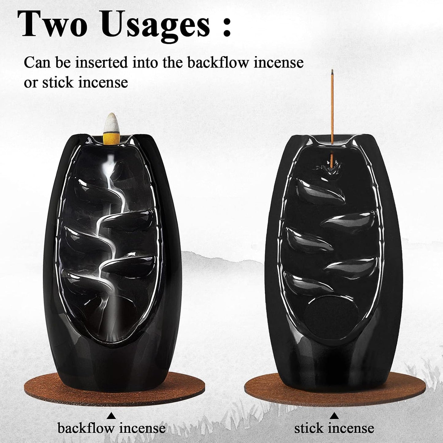 Incense Holder Ceramic Incense Burner Waterfall Aromatherapy Ornament Home Decoration