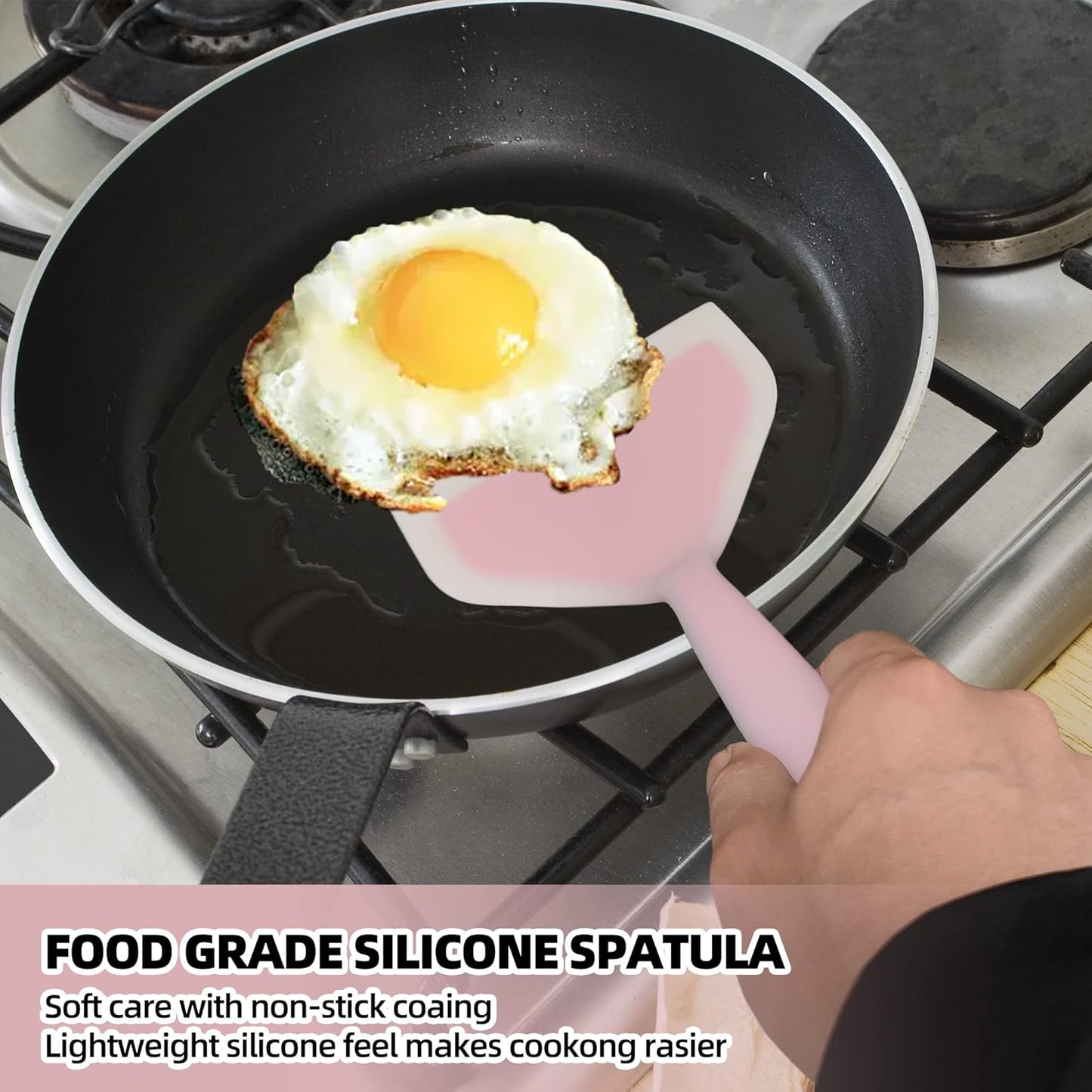 2 Pack Silicone Pancakes Spatula,Wide Pancakes Spatula Turner