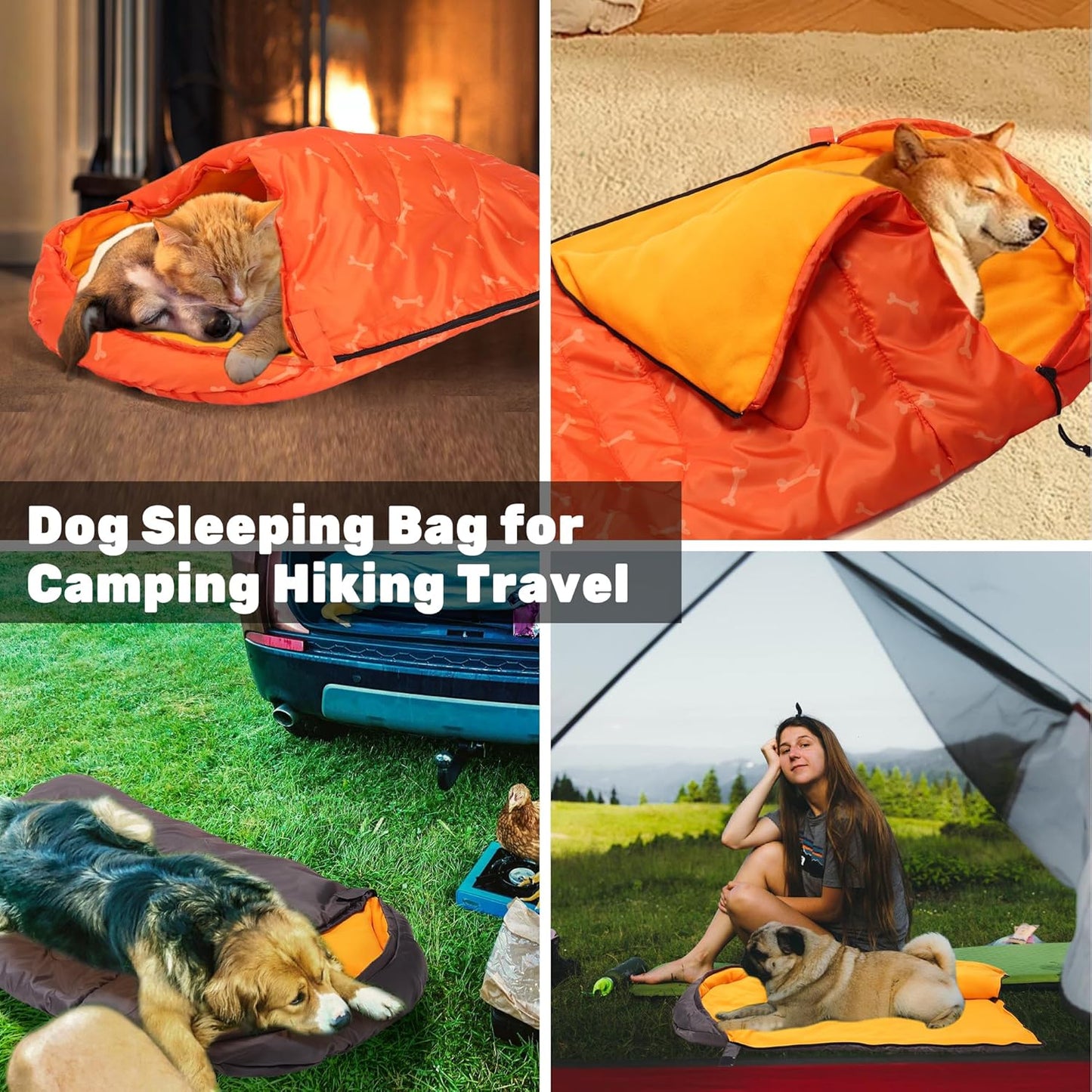 Dog Sleeping Bag with Storage Bag for Travel Camping Hiking Backpacking