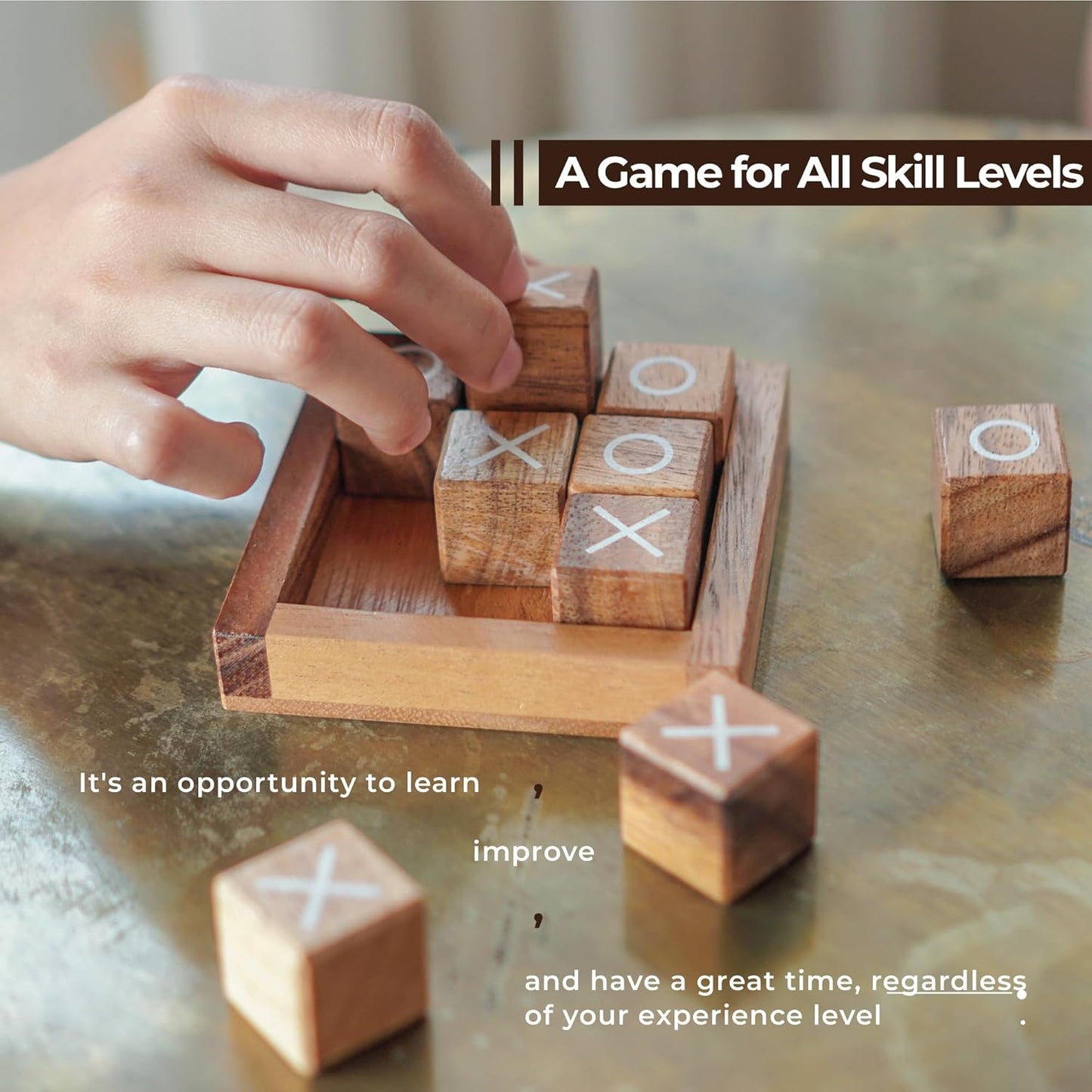 Tic Tac Toe for Kids and Adults Coffee Table Living Room Decor and Desk Decoration