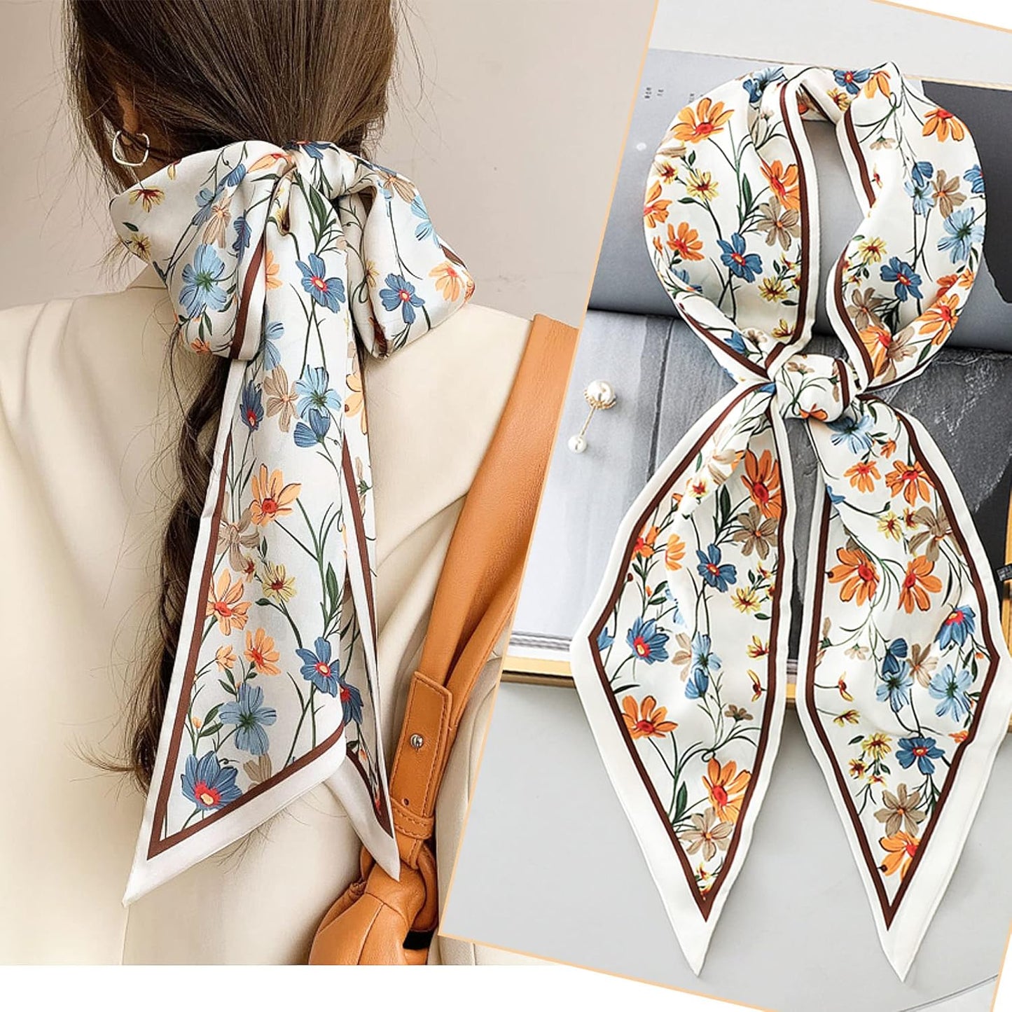Satin Scarf For Hair Head Neck Scarves for Women Lightweight Handbag Accessories