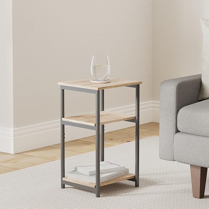Side Table, Small End Table, Tall Nightstand for Living Room, Bedroom, Office, Bathroom