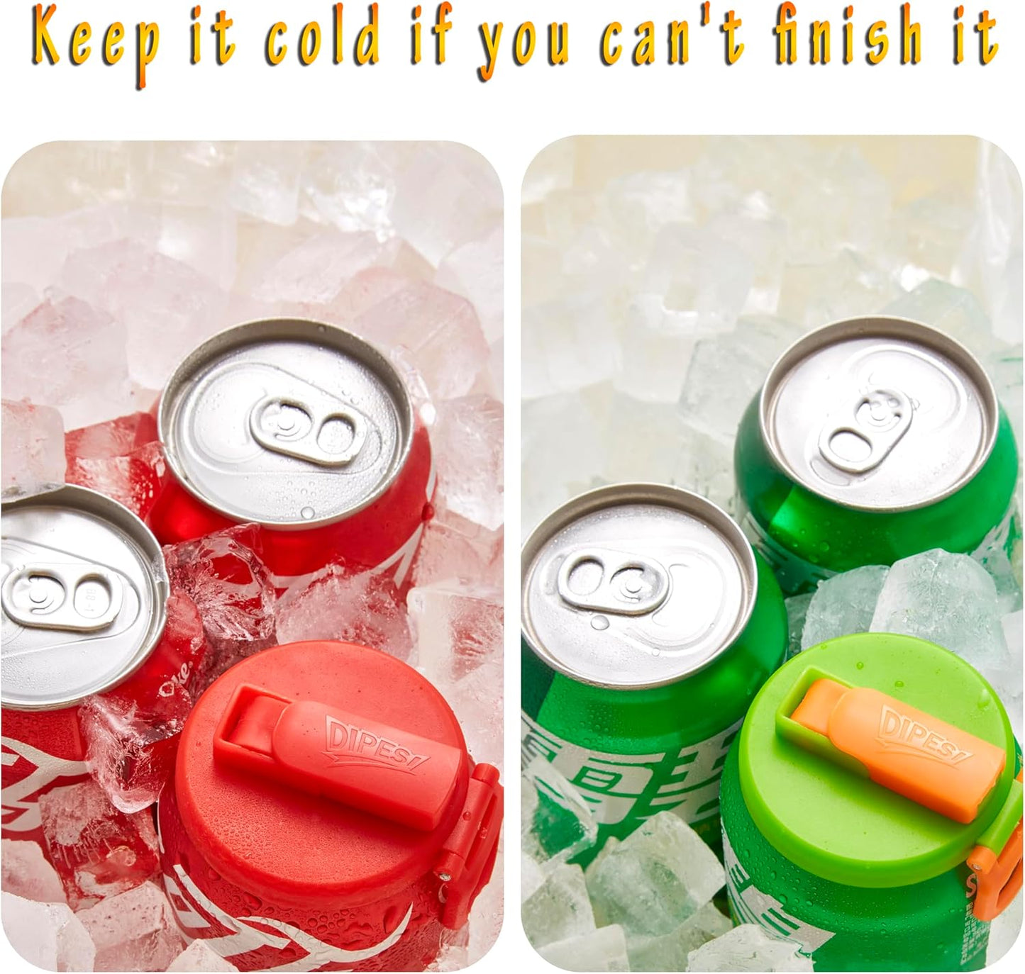 Set of 4 Reusable Soda Can Lids with Straw
