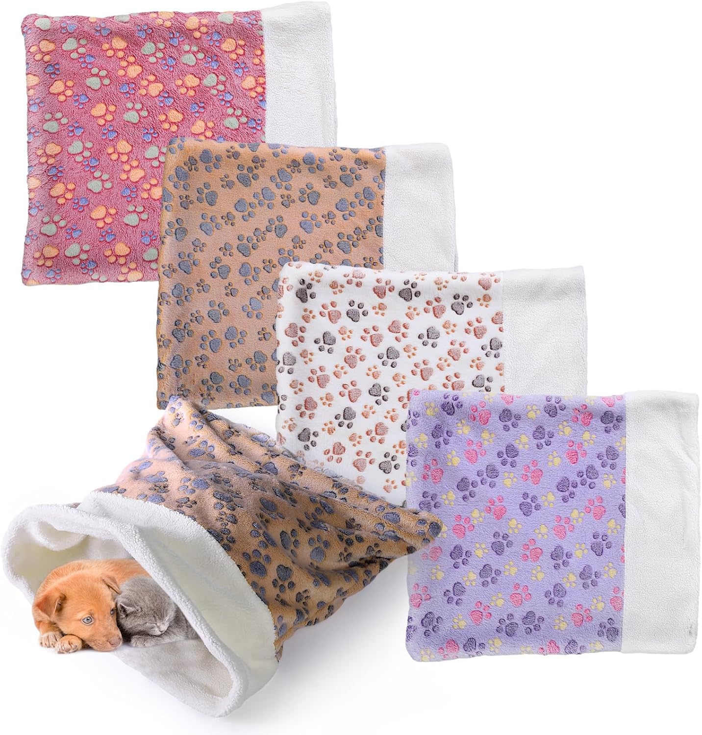 4 Pcs 24 x 22 Inch Cat Sleeping Bag Cat Puppy Bed