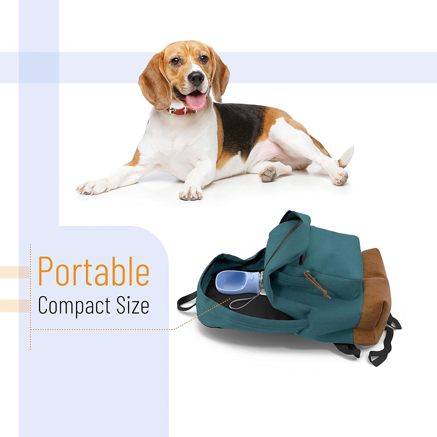 Dog Water Bottle, 19oz, Large, Blue, Portable Dog Water Bottle, Dog Travel Water Bottle