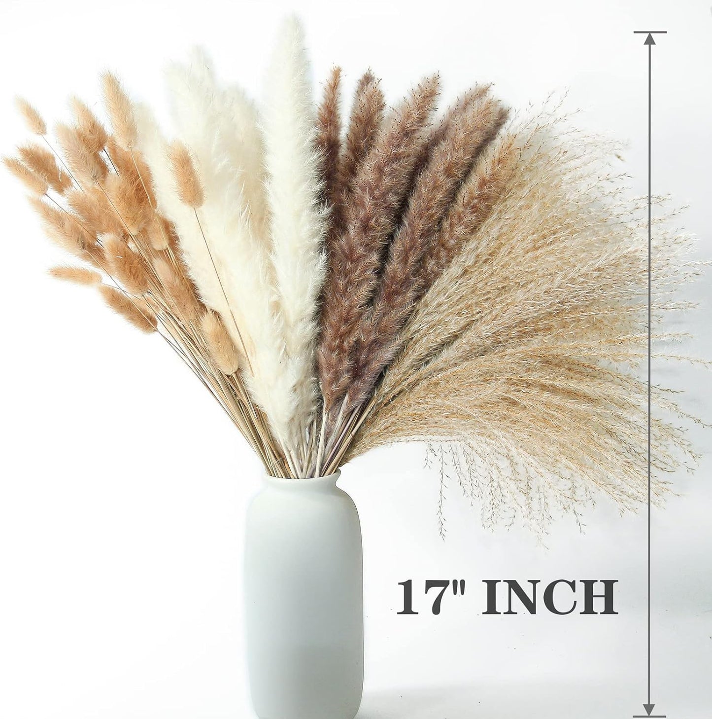 300 PCS Dried Flower Bouquet – Pampas Grass Perfect for Vases, Fall, Spring, Summer, and Winter Arrangements