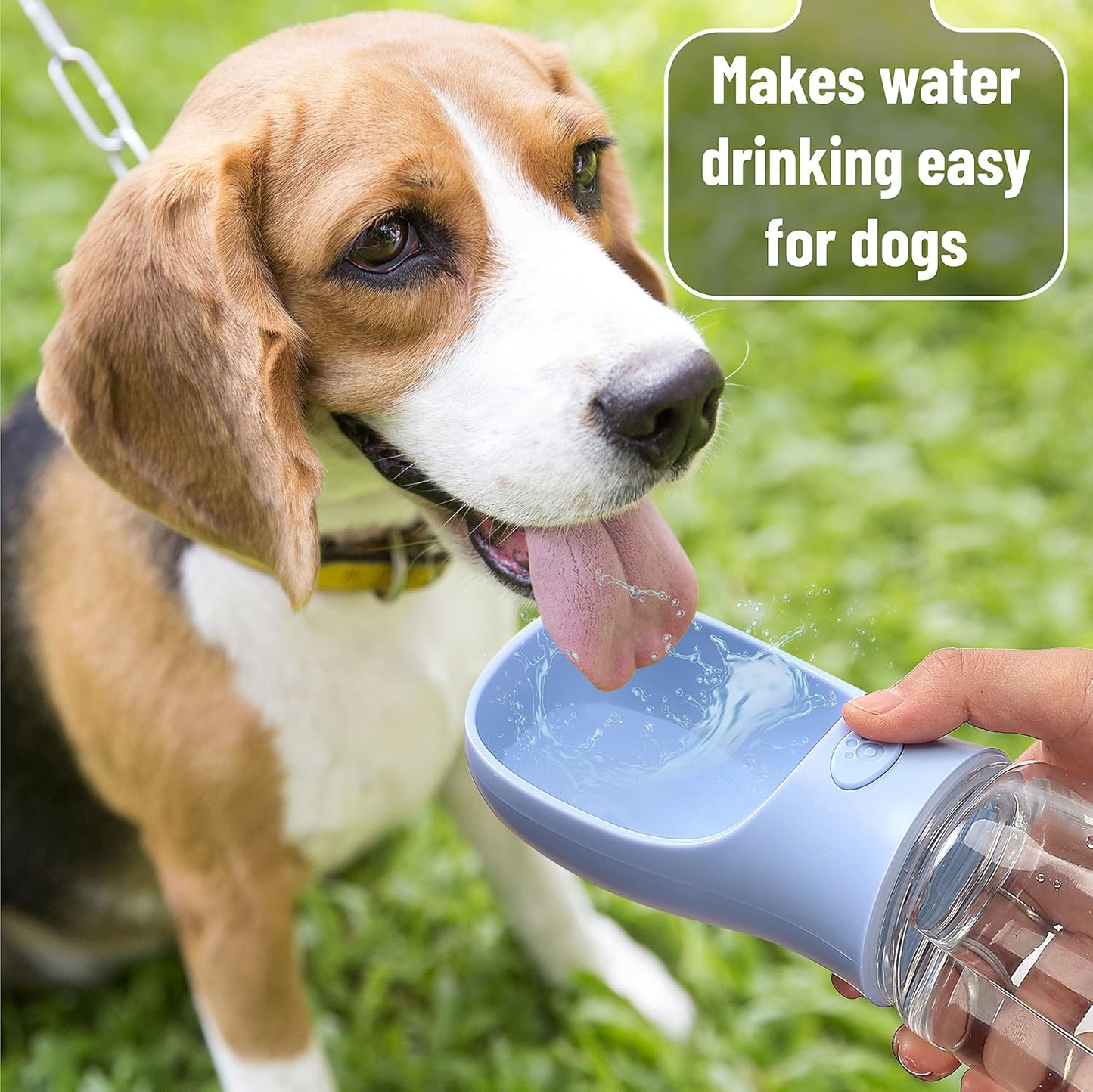 Dog Water Bottle, 19oz, Large, Blue, Portable Dog Water Bottle, Dog Travel Water Bottle