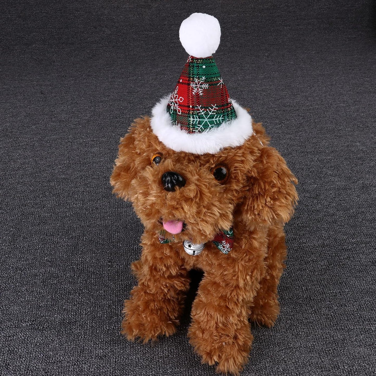 Christmas Dog Cat Pets Caps Tie Small Pets Snowflake Hats Bowties Sets Snowflake Pattern