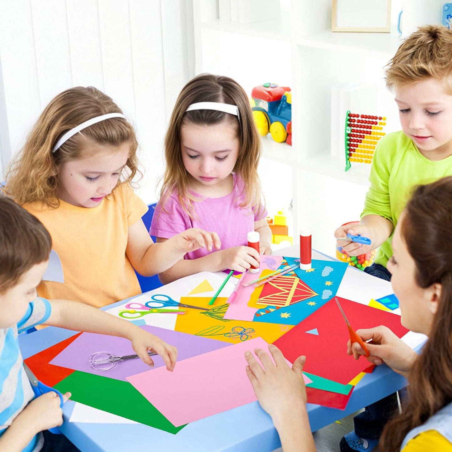 200 Sheets Colored Card Stock, 180 GSM 10 Colors Construction Paper