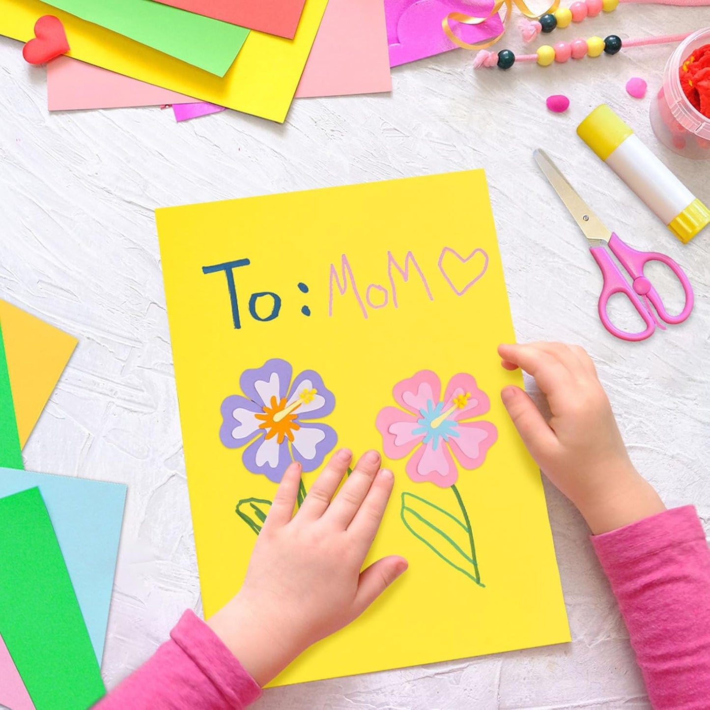 200 Sheets Colored Card Stock, 180 GSM 10 Colors Construction Paper