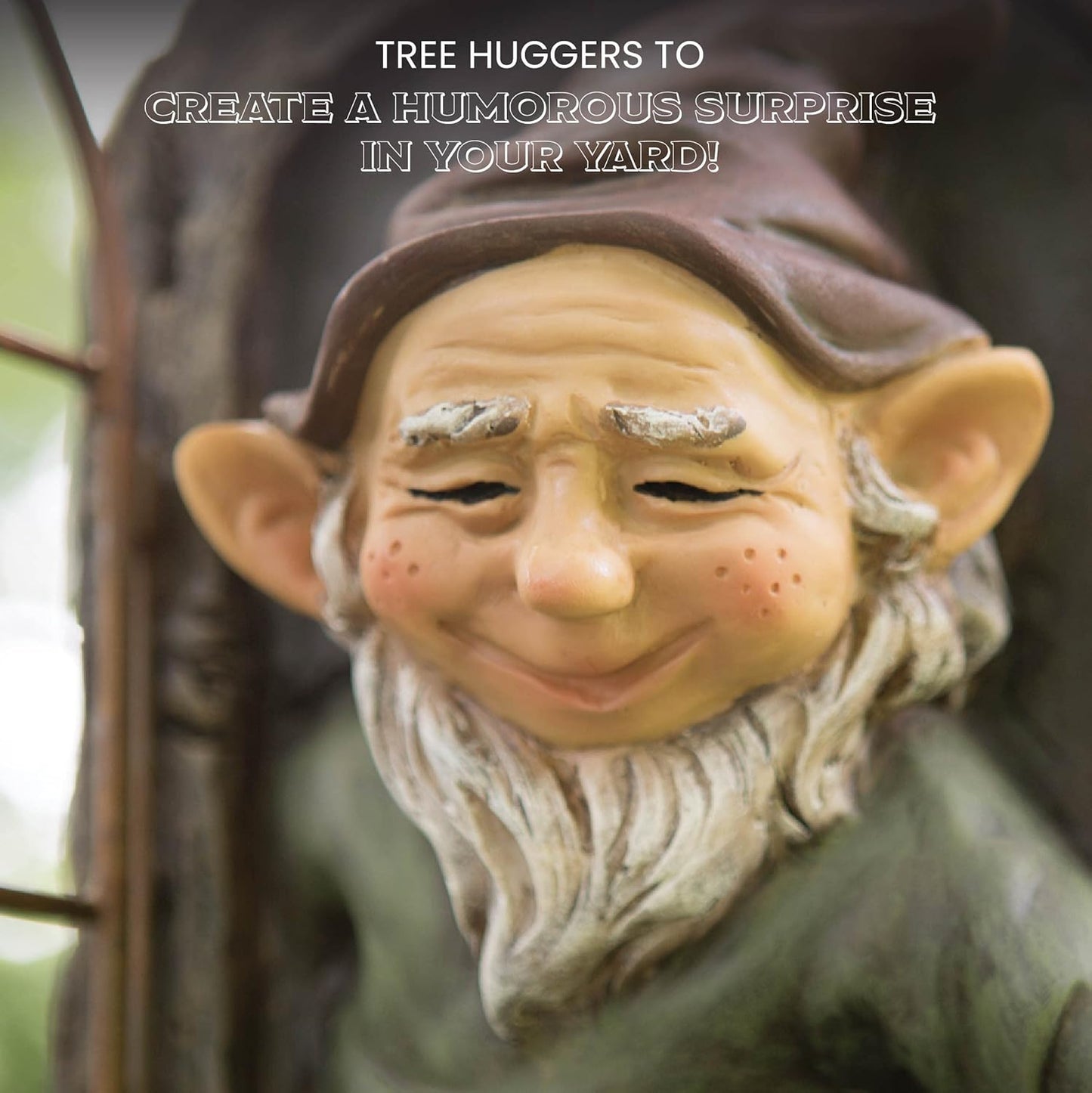 12-inch Elf Out The Door Tree Hugger - Yard Decorations