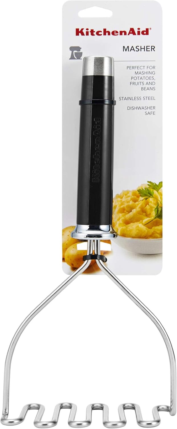 Gourmet Stainless Steel Wire Masher, 10.24-Inch (Black)