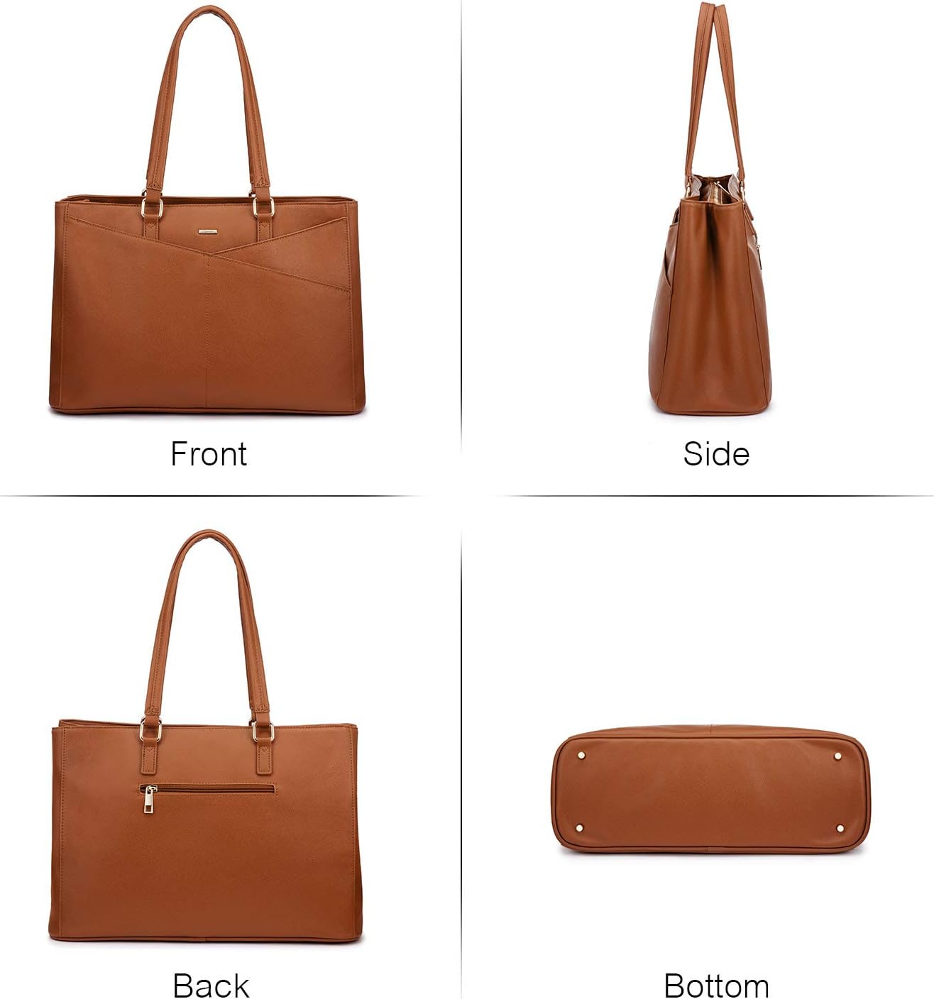 Laptop Tote Bag for Women 15.6 Inch Waterproof Leather Computer Bags