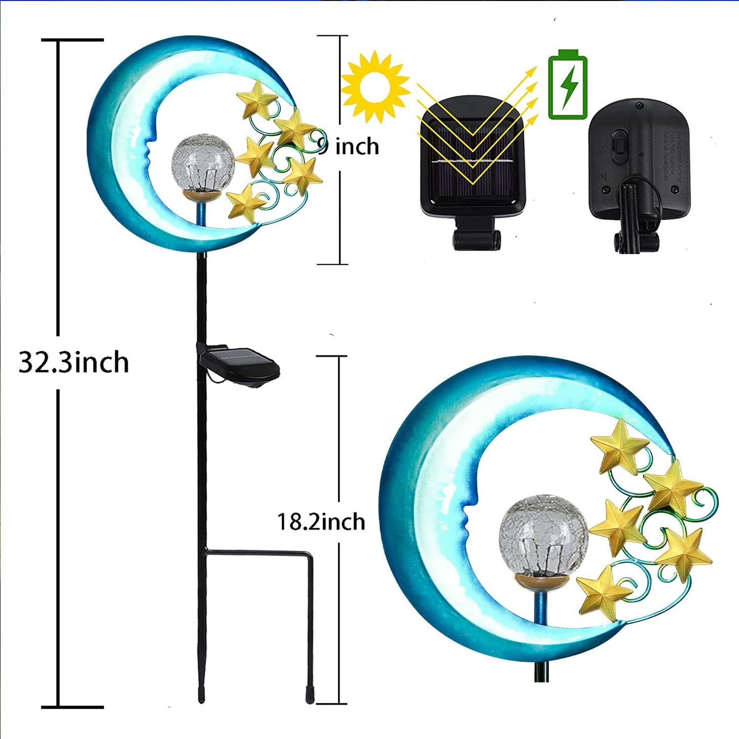 Solar Powered Pathway Lights Outdoor Decorative Lights Waterproof