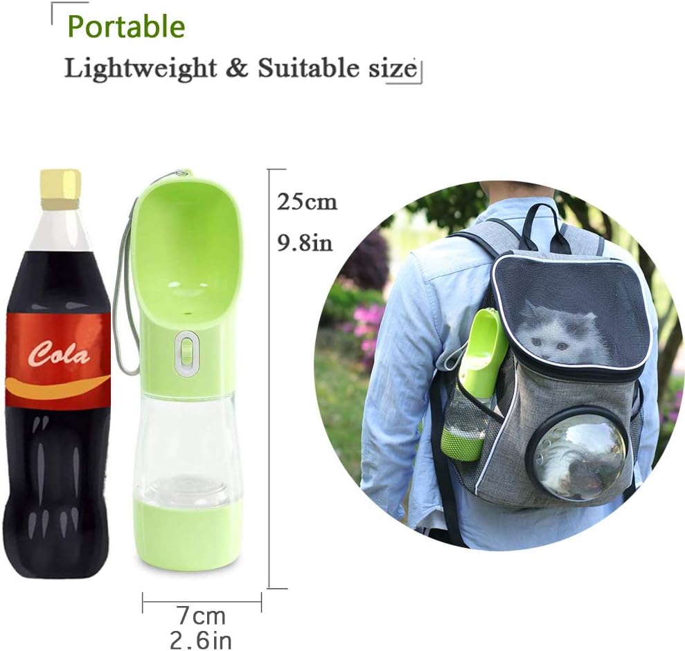 Dog Water Bottle for Walking, Multifunctional and Portable Dog Travel Water Dispenser with Food Container