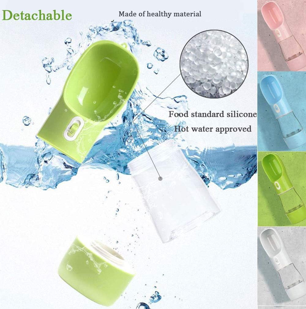 Dog Water Bottle for Walking, Multifunctional and Portable Dog Travel Water Dispenser with Food Container