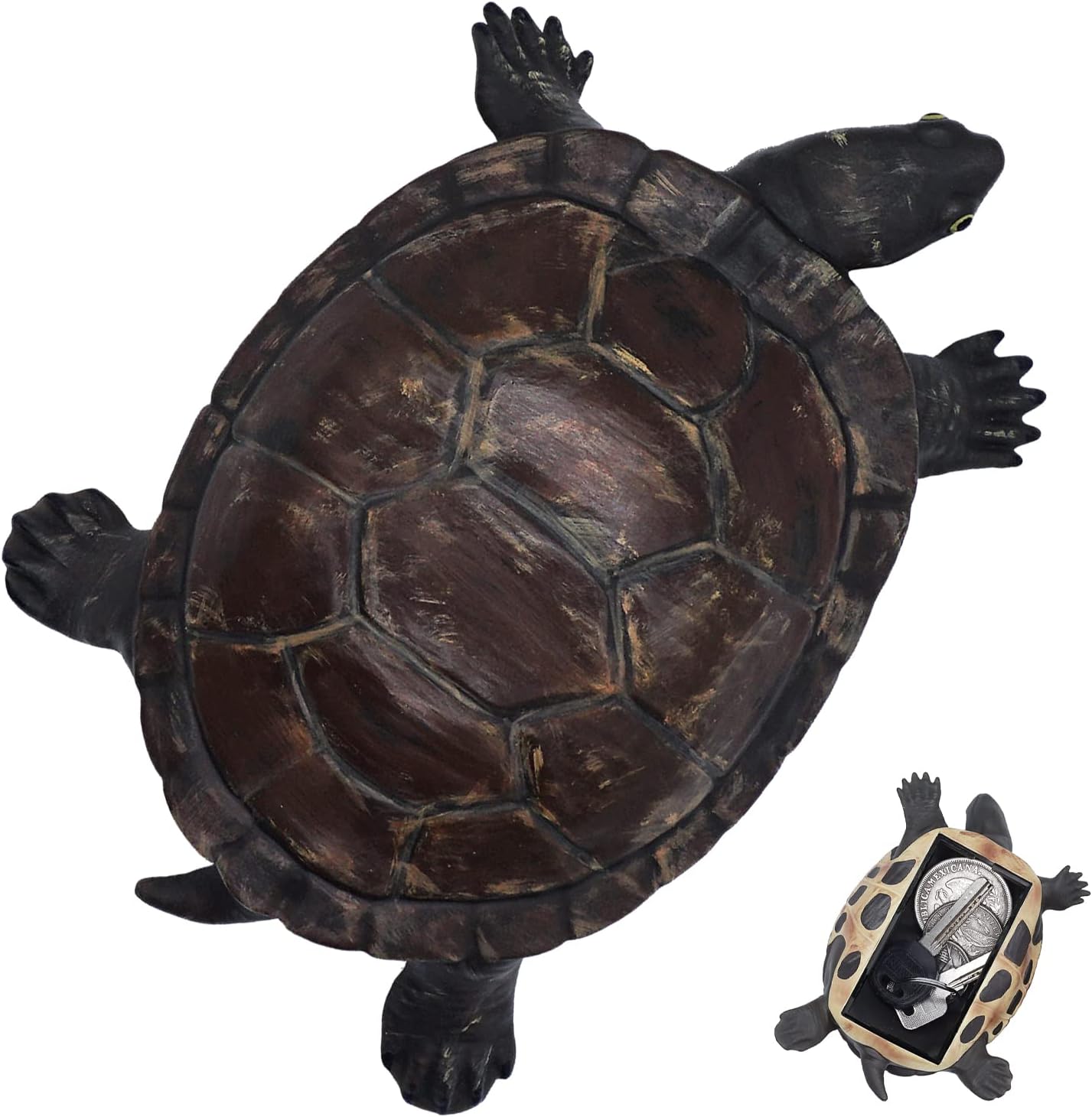 Key Hider Turtle Shape Garden Decoration Safe Holder (3.8×5.7×1.6 inchs)
