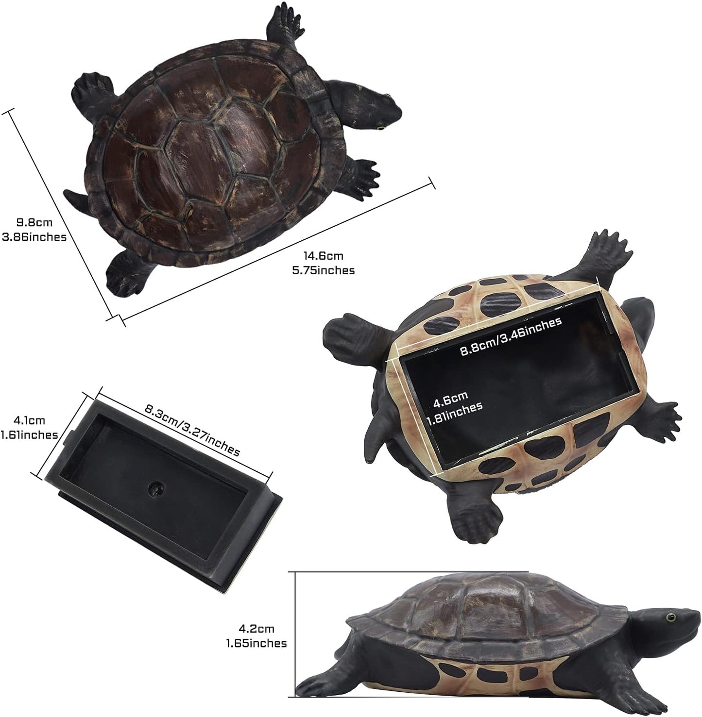 Key Hider Turtle Shape Garden Decoration Safe Holder (3.8×5.7×1.6 inchs)