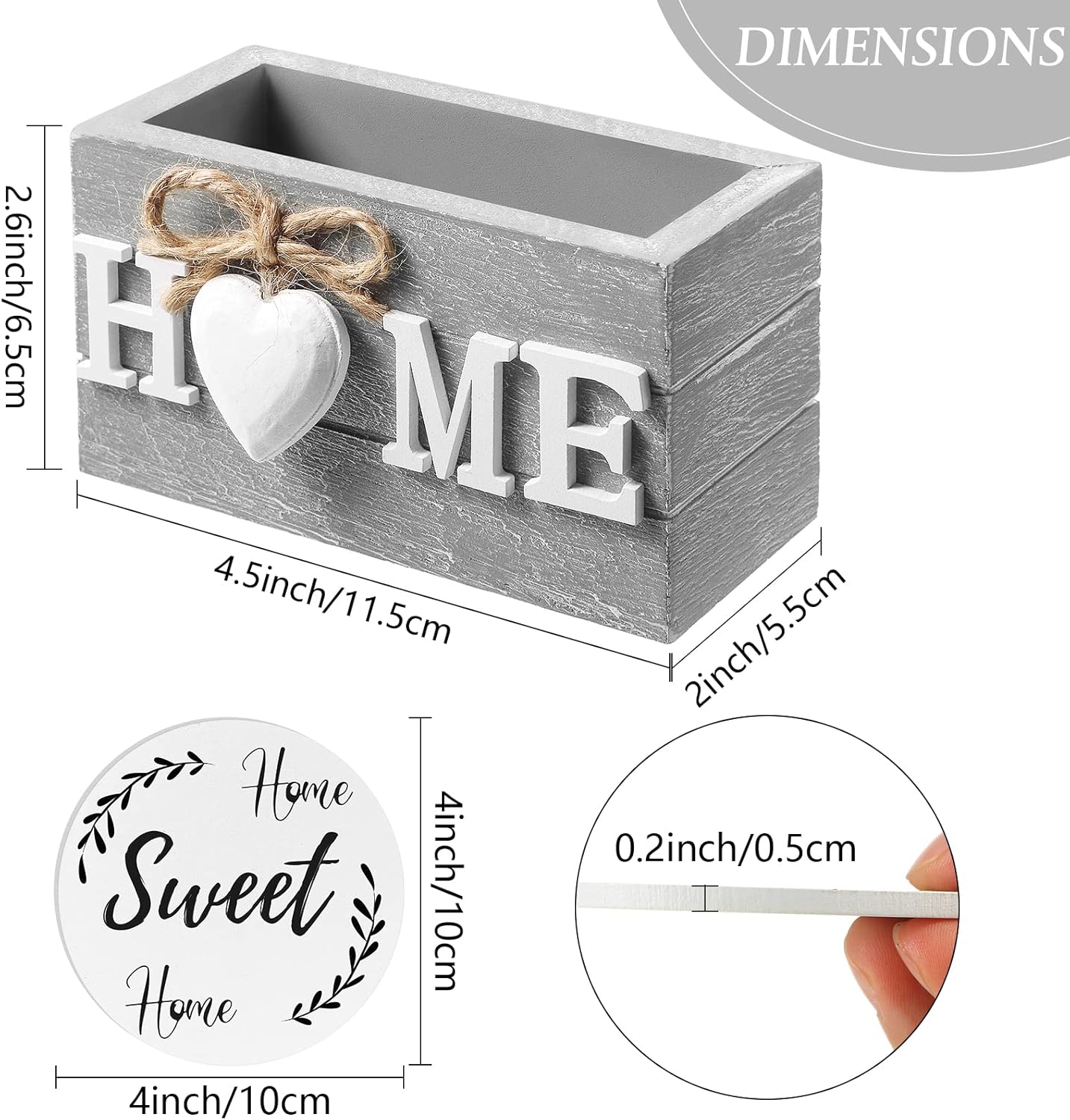 Housewarming Gifts for Home Decoration Wooden Heart Coasters for Drinks 6 Set
