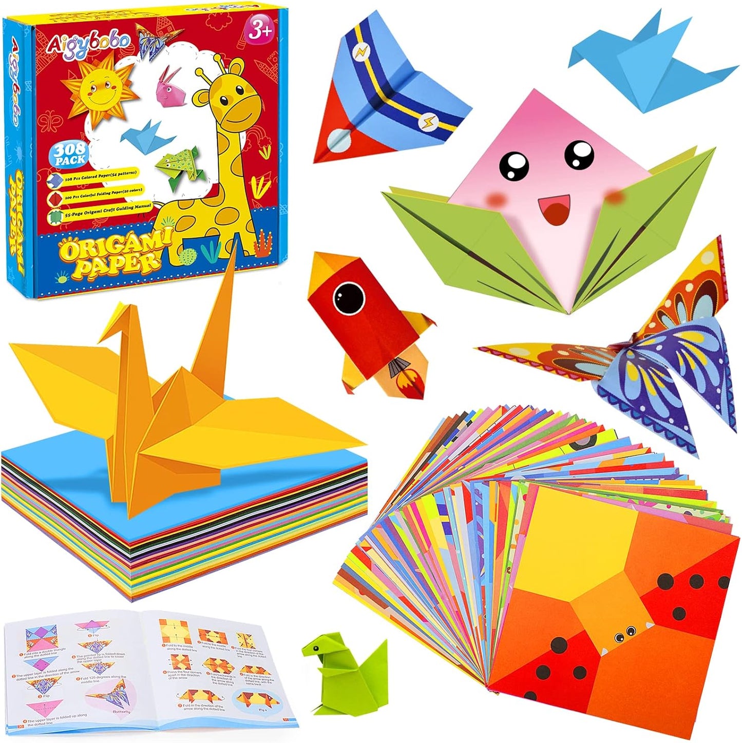 308PCS Kids Craft Paper Kit with Instructional Book
