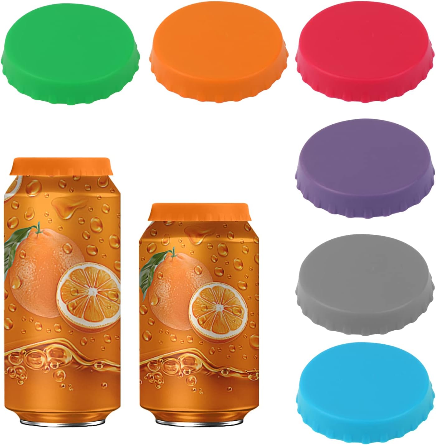 Silicone Soda Can Lids,Silicone Can Cover 6 Pack