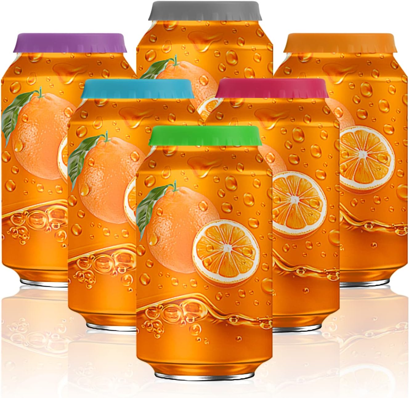 Silicone Soda Can Lids,Silicone Can Cover 6 Pack