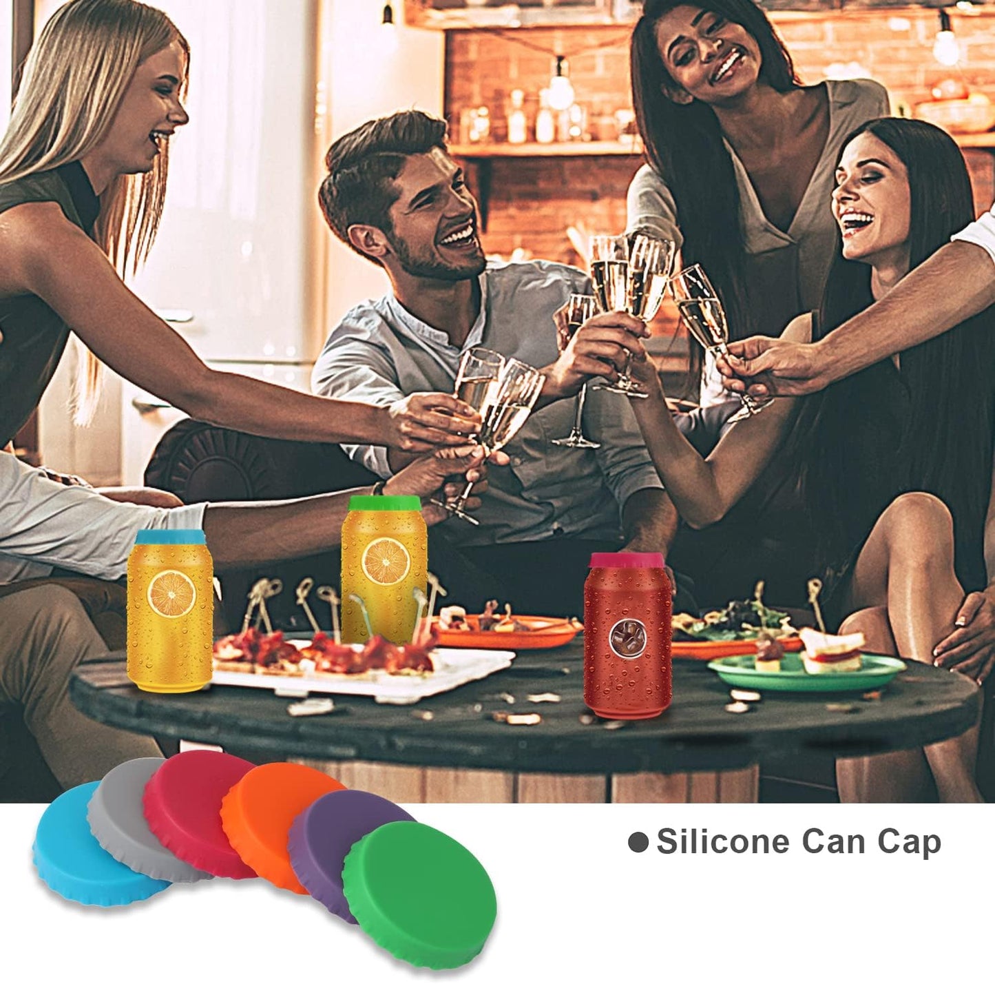 Silicone Soda Can Lids,Silicone Can Cover 6 Pack
