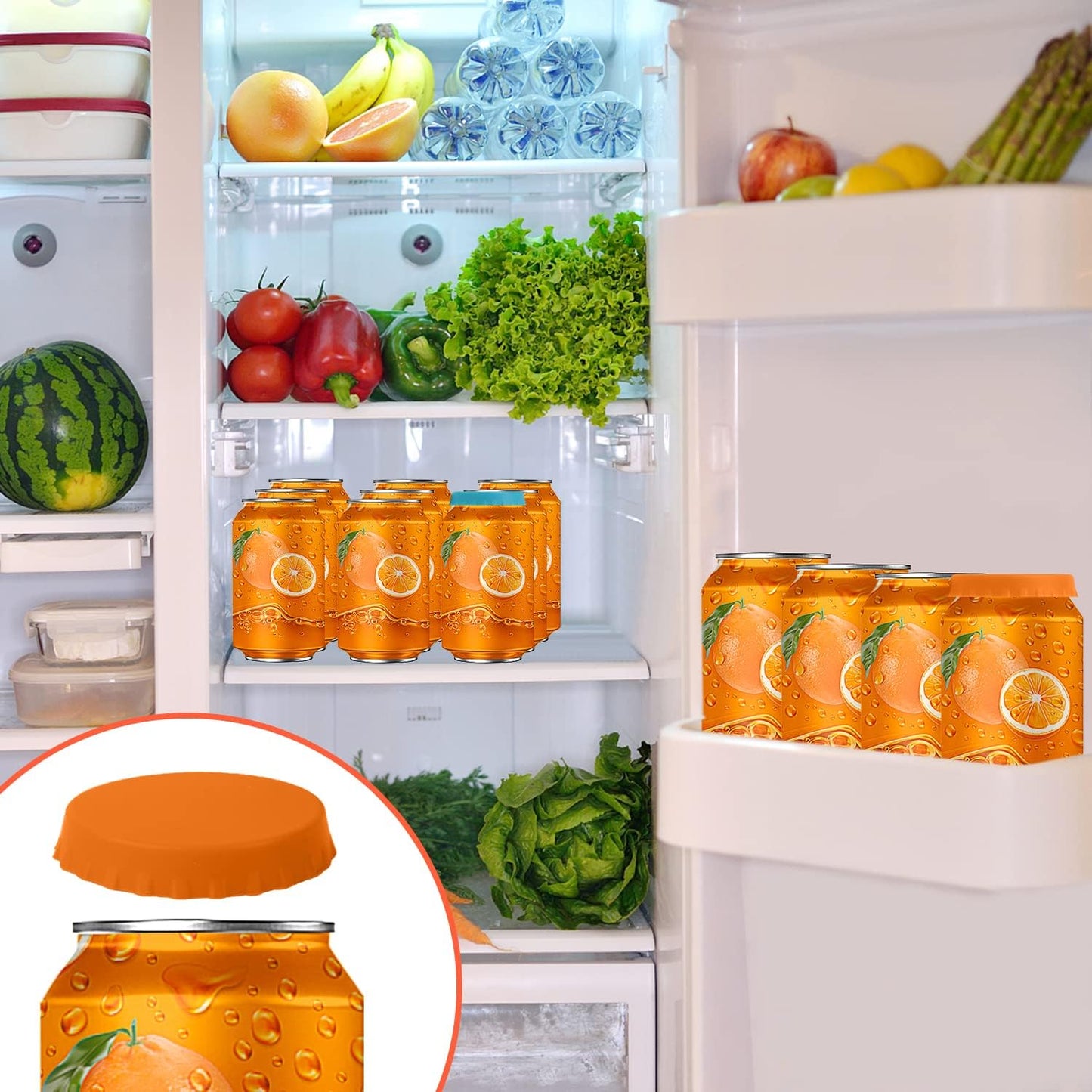Silicone Soda Can Lids,Silicone Can Cover 6 Pack