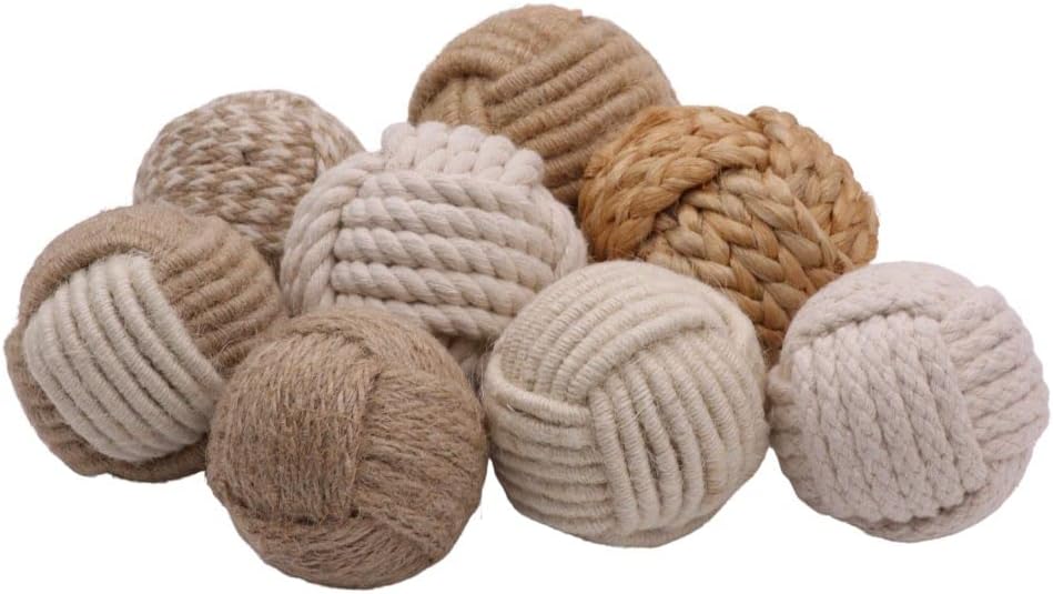 Set of 8 Jute Rope Balls Natual Color Nautical Decorations