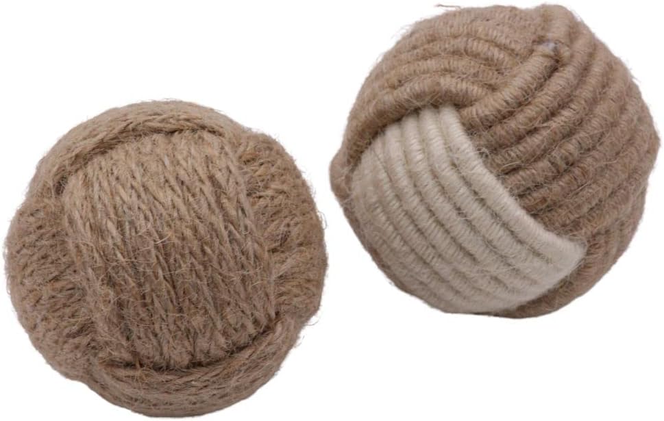 Set of 8 Jute Rope Balls Natual Color Nautical Decorations