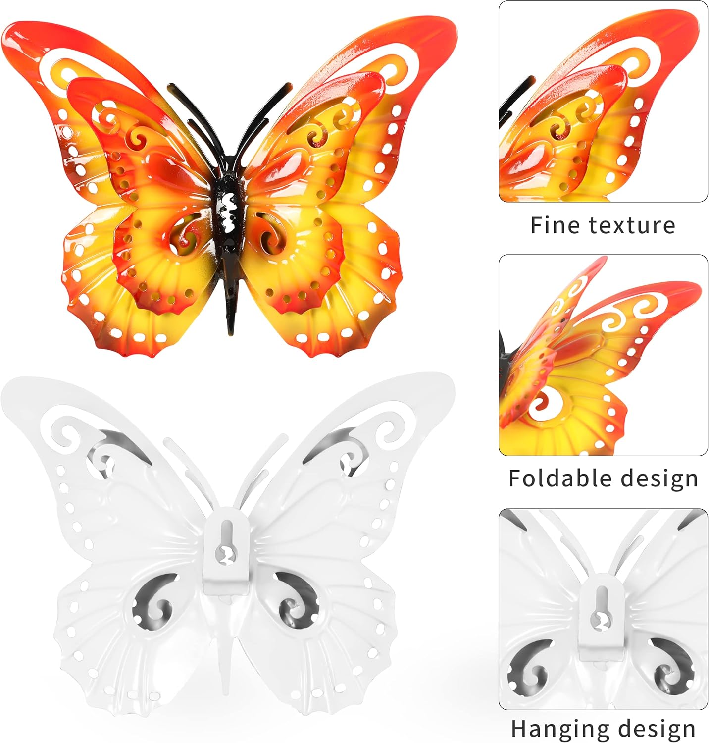 Metal Butterfly Wall Decor 3D Butterflies Wall Art Hanging Sculpture