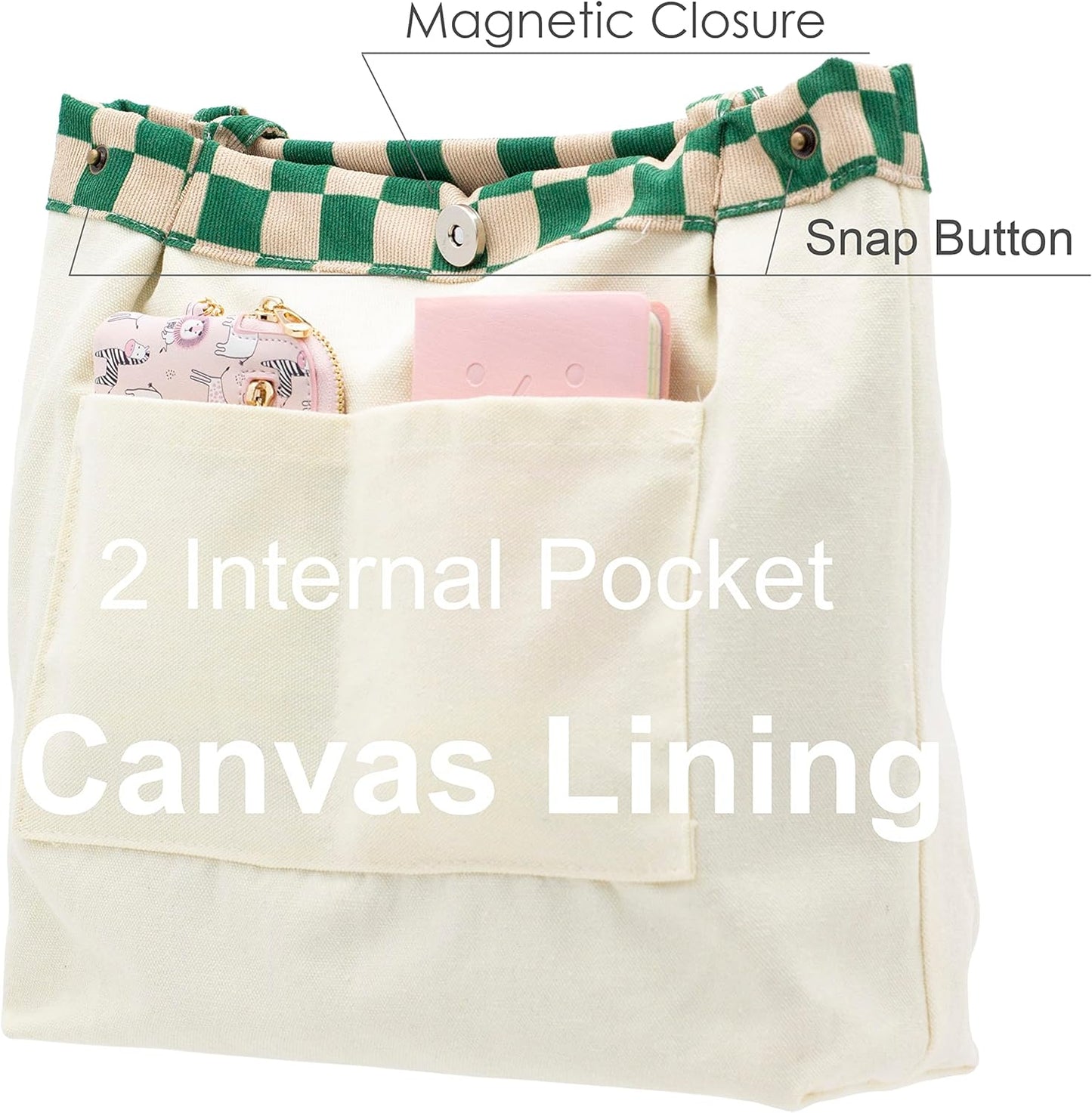 Corduroy Tote Bags for Women Travel Reusable Grocery Shopping Shoulder Go-to Everyday Bag