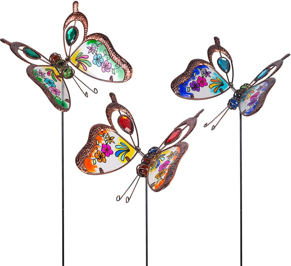 3 Pack Butterfly Decorative Garden Stakes,Outdoor Decorations
