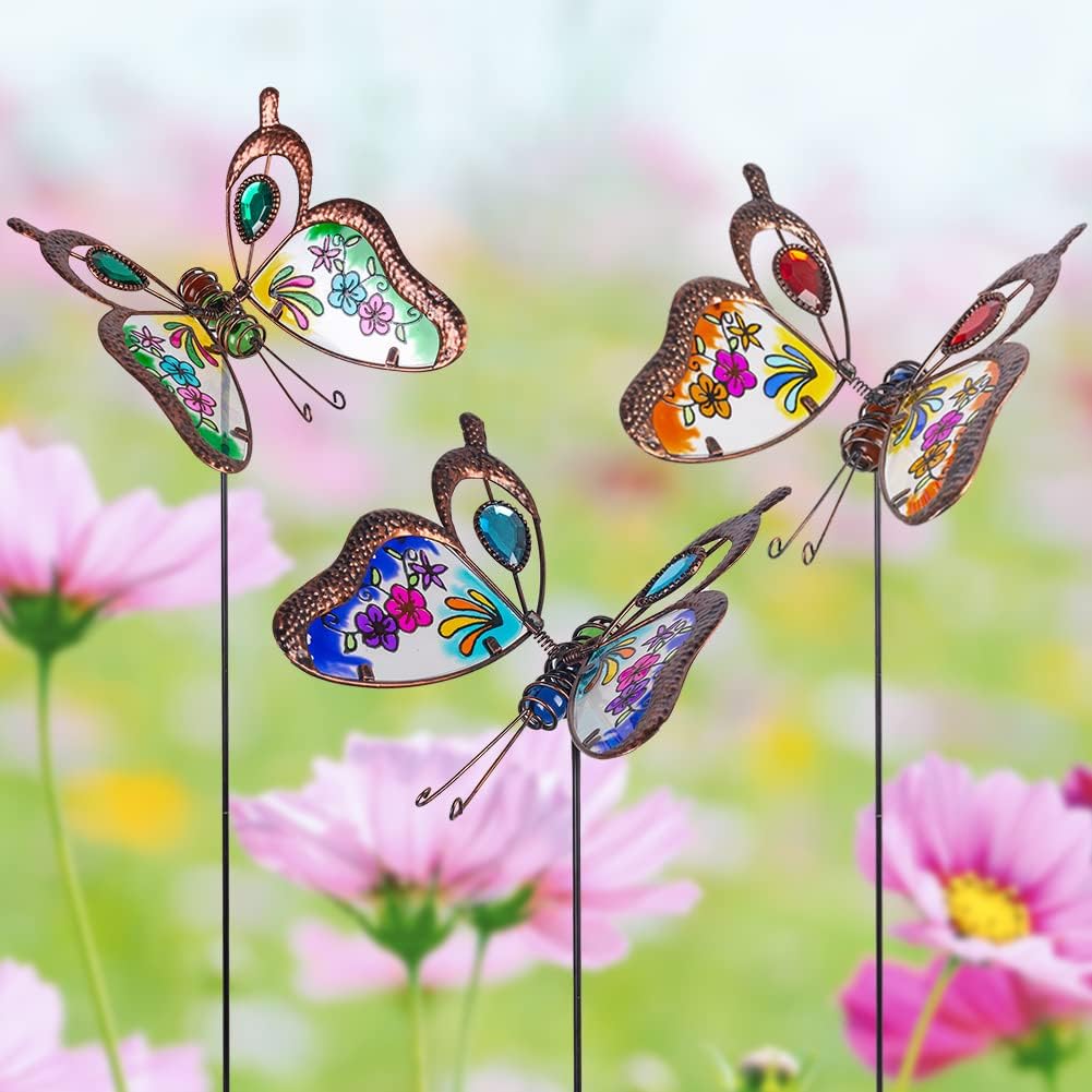 3 Pack Butterfly Decorative Garden Stakes,Outdoor Decorations