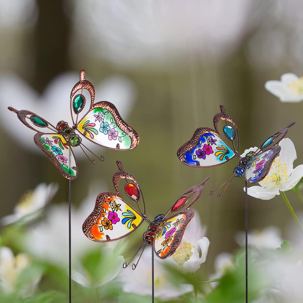 3 Pack Butterfly Decorative Garden Stakes,Outdoor Decorations