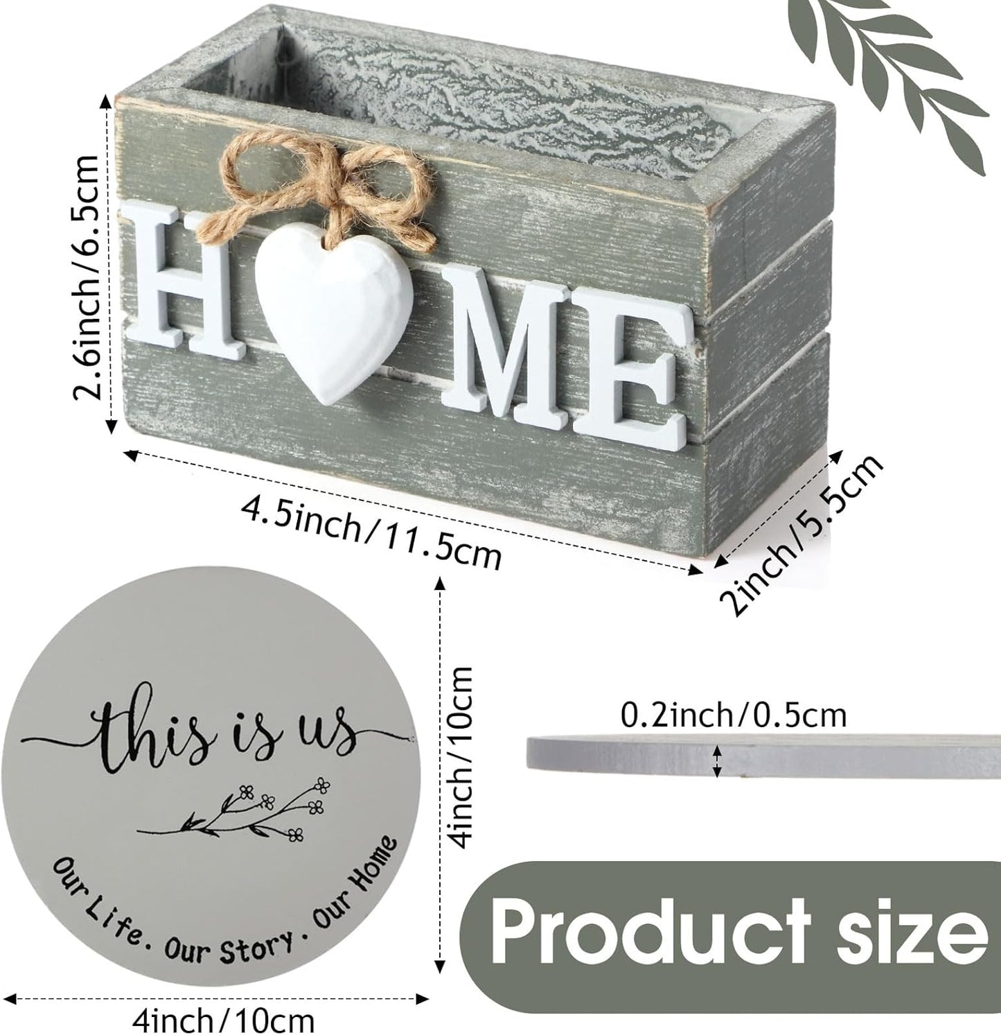 Housewarming Gifts for Home Decoration Wooden Heart Coasters 6 Set