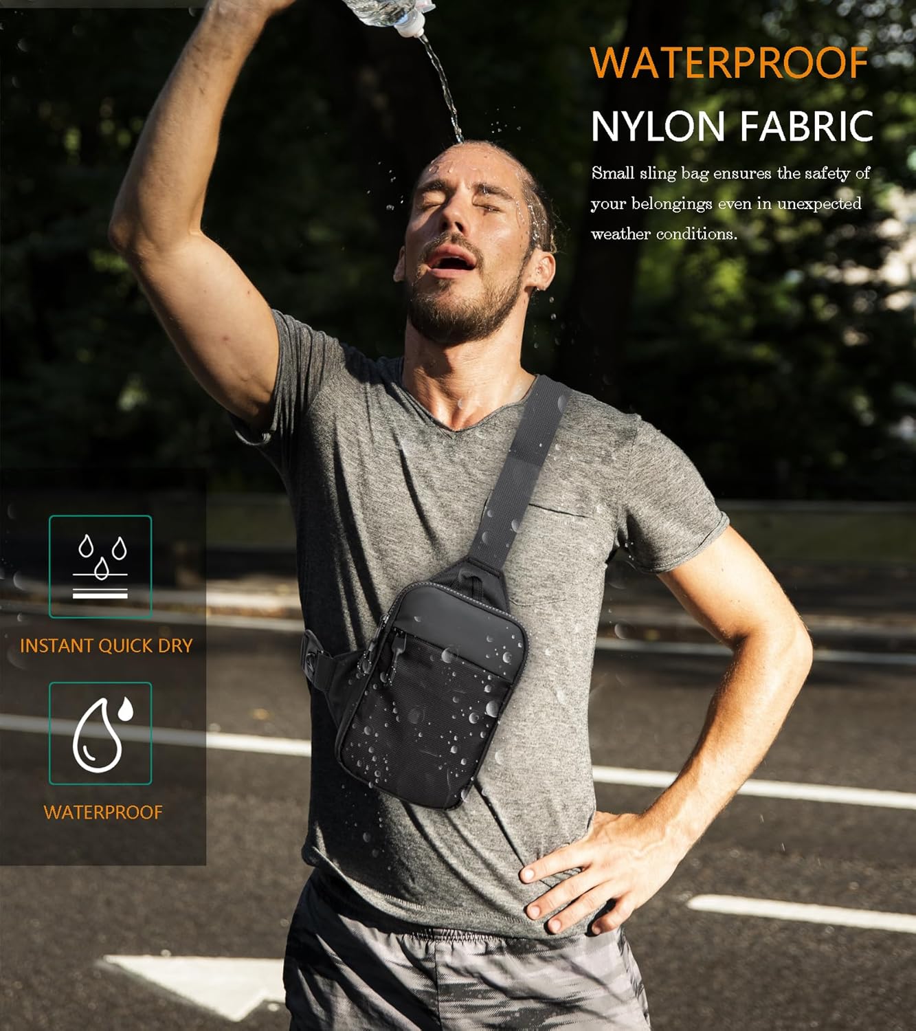 Mini Sling Bag for Women and Men, Small Crossbody Bag Casual Trendy Waterproof Phone Chest Bag