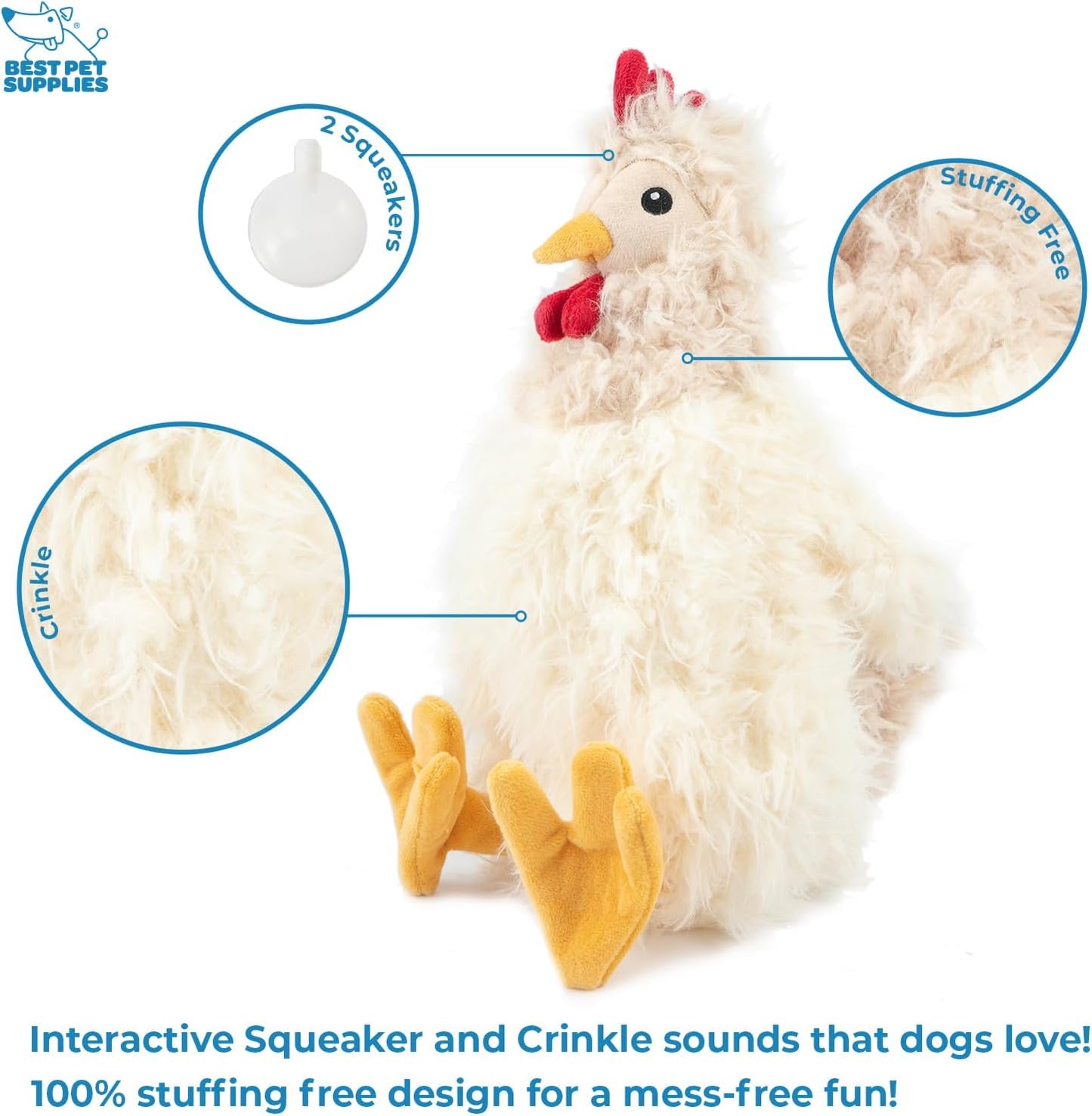 Chicken Crinkle Plush Dog Toys for Interactive Play