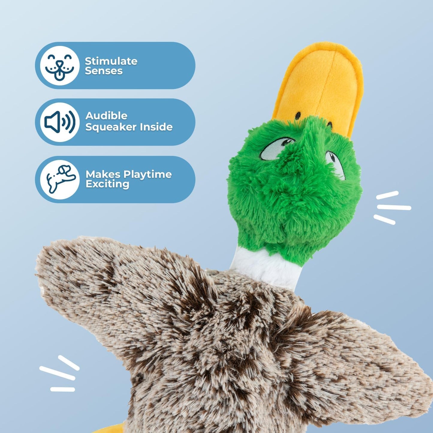 Interactive Mallard Mates Dog Toy with Crinkle and Squeaky Enrichment