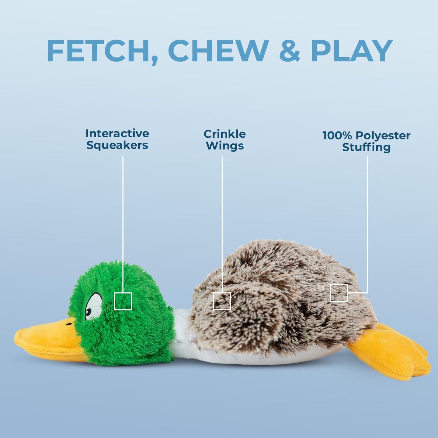 Interactive Mallard Mates Dog Toy with Crinkle and Squeaky Enrichment