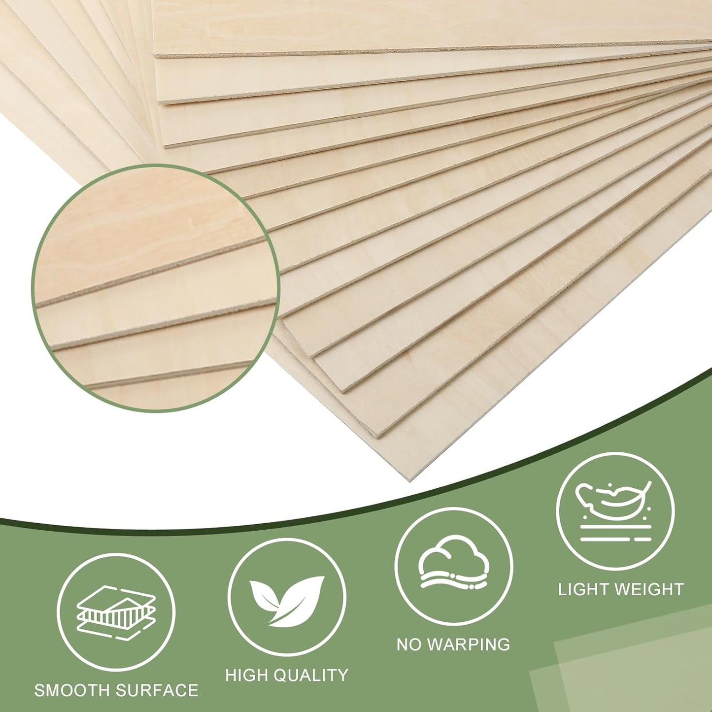 24 Pack Basswood Sheets 1/8 x 12 x 12 Inch for Crafts