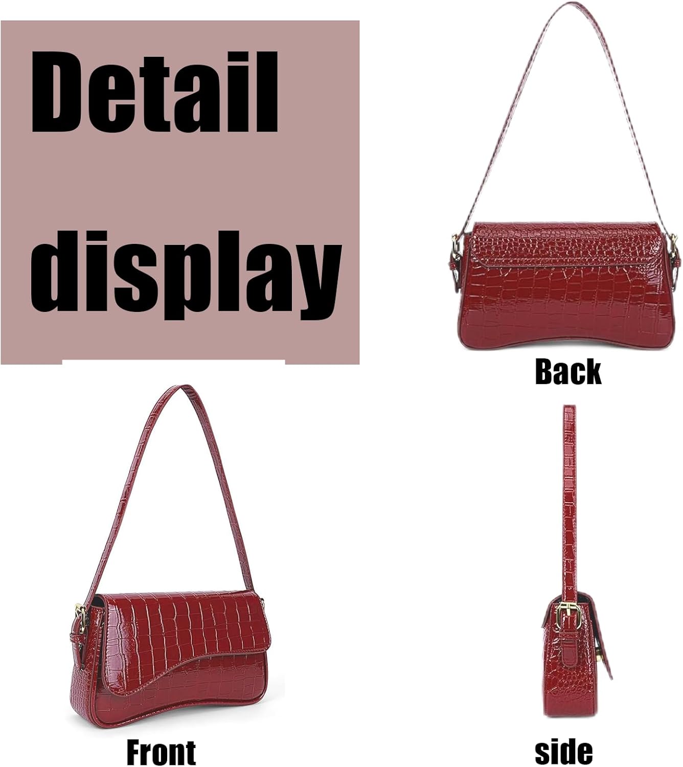 Shoulder Bag for women Clutch Purse Handbag PU Leather Tote Bag