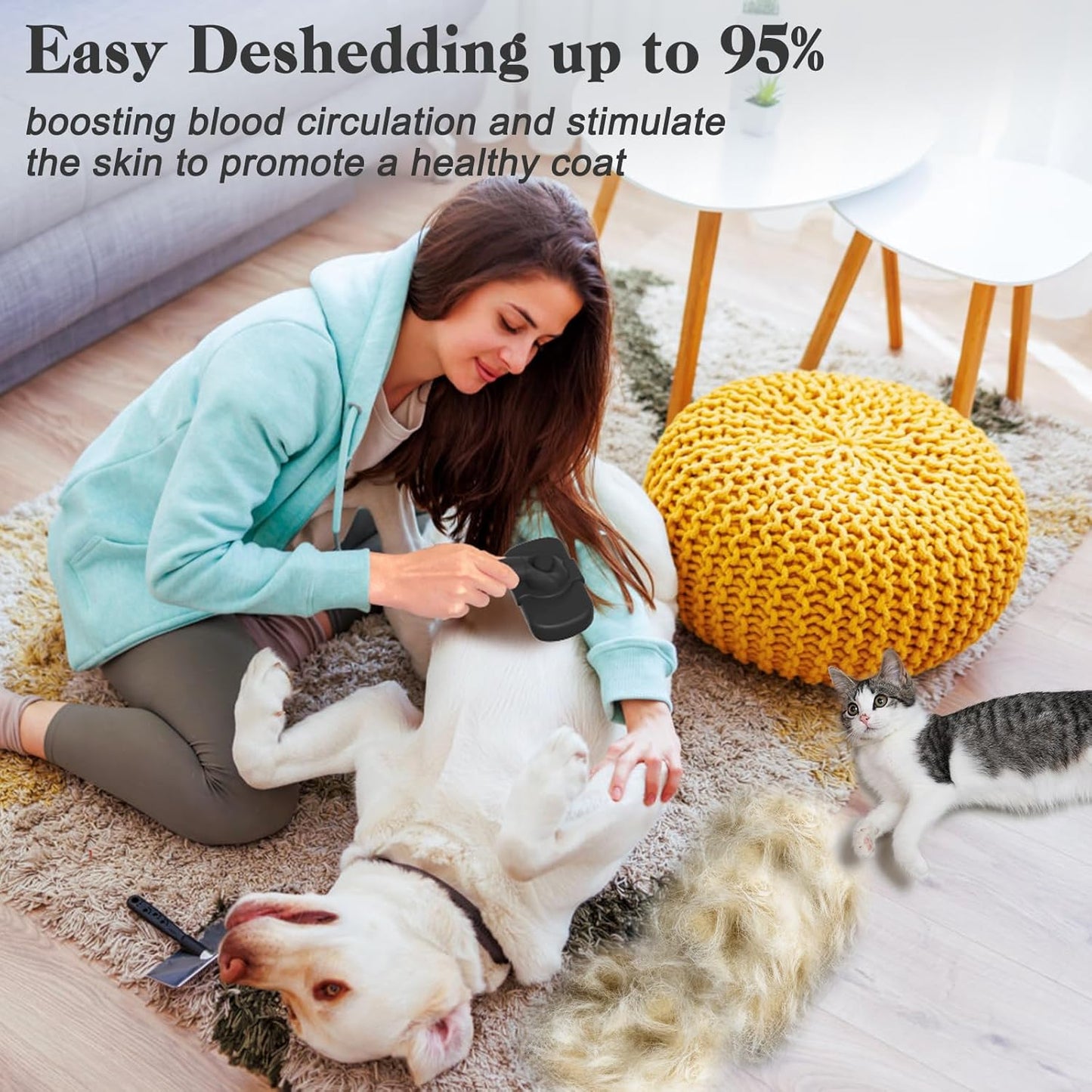 Self Cleaning Shedding Brush - Skin Friendly Grooming Tool for Dogs and Cats