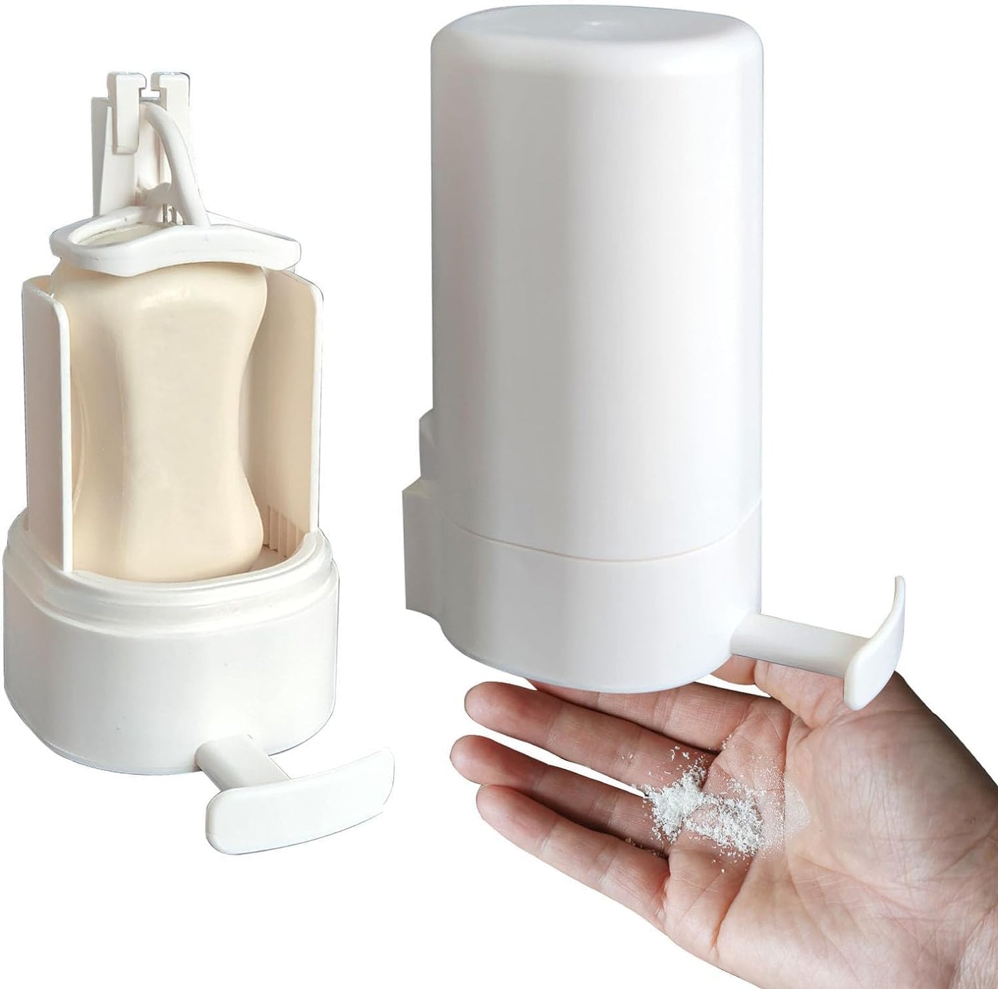 Soap Grinder for Bar Soap Wall-Mounted (One, White, NO SOAP, NO Desiccant)