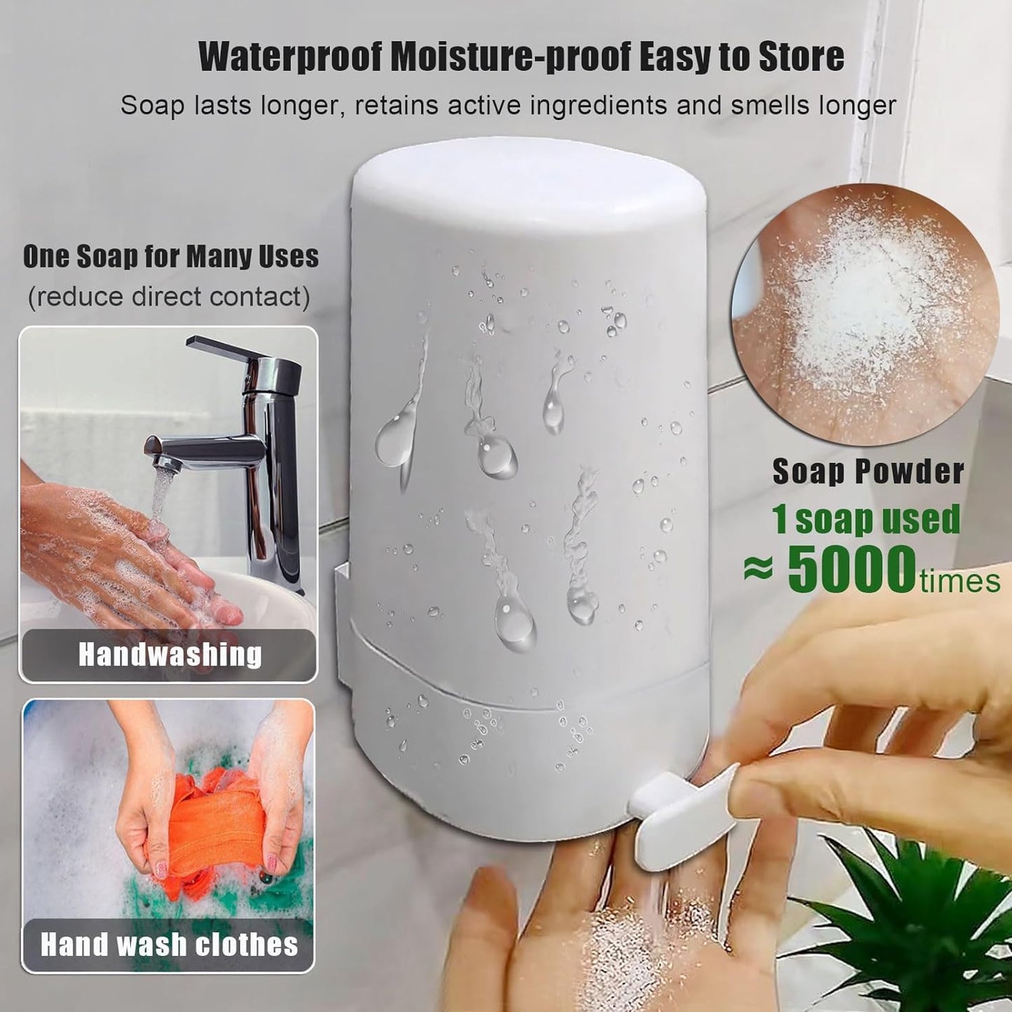 Soap Grinder for Bar Soap Wall-Mounted (One, White, NO SOAP, NO Desiccant)