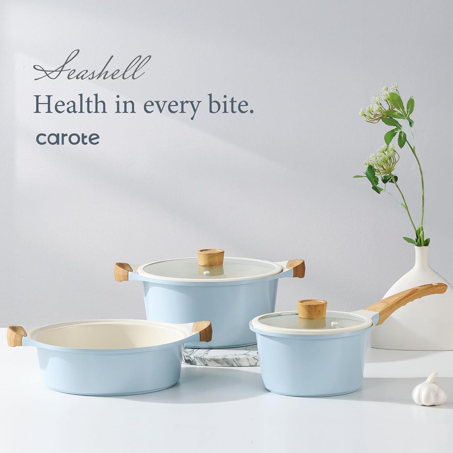 Ceramic Pots and Pans Set, Cookware Set 7 Piece ,Induction Cookware, Dishwasher safe