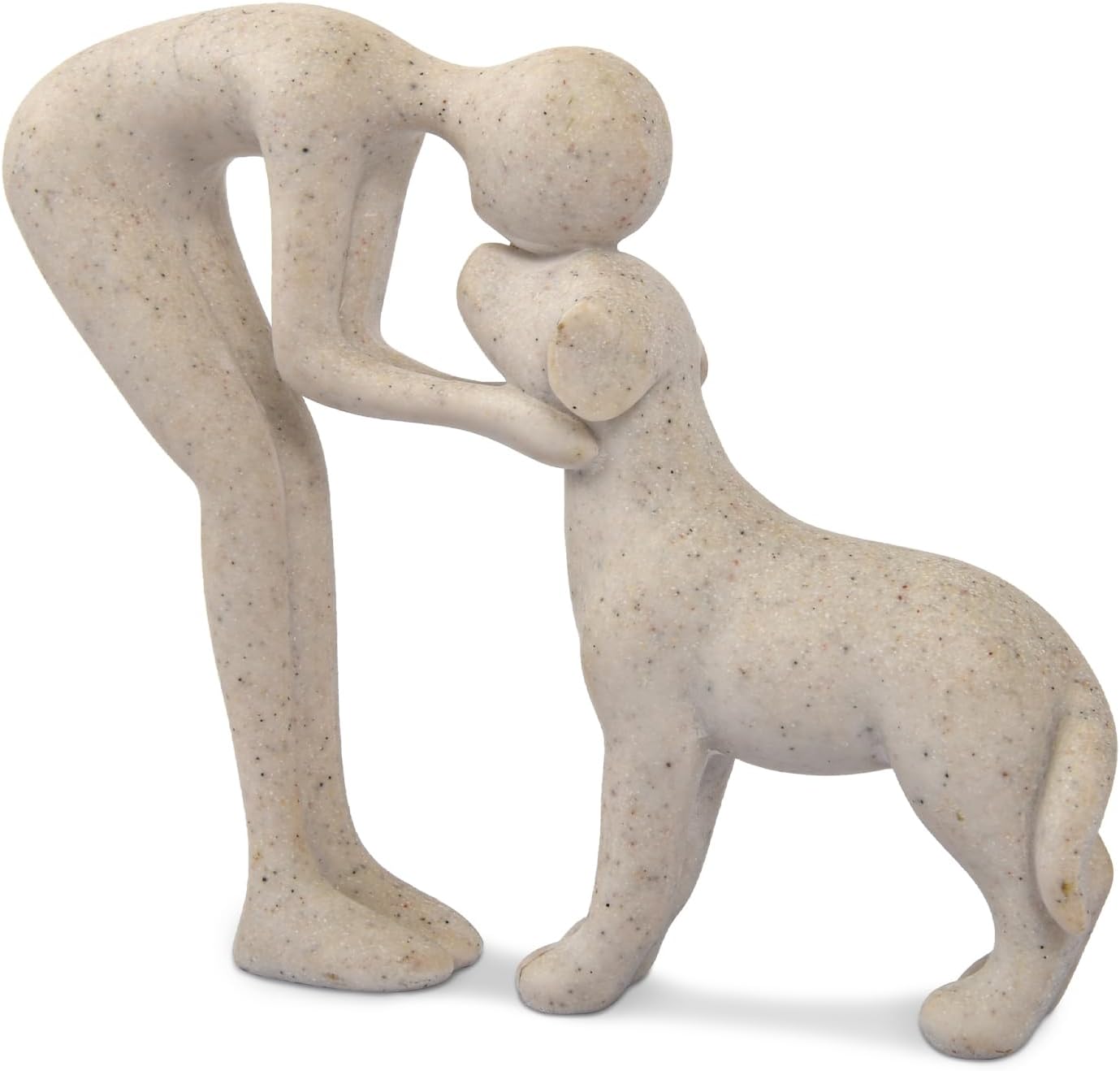 Dog Sculpture Home Decor Cute Man and Dog Statue Decoration