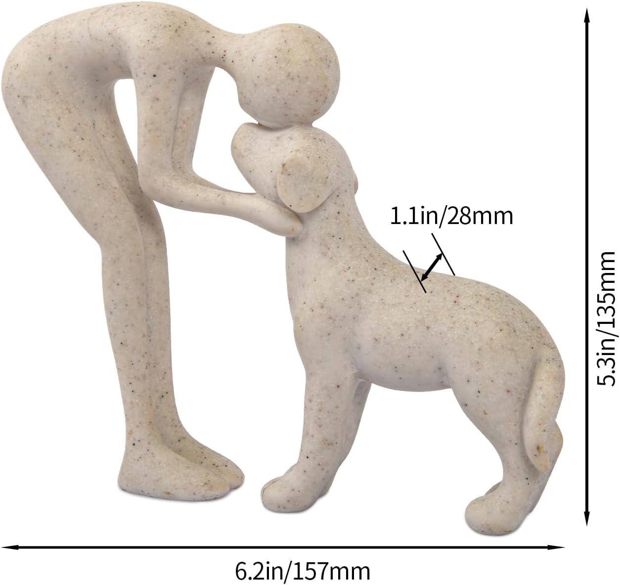 Dog Sculpture Home Decor Cute Man and Dog Statue Decoration