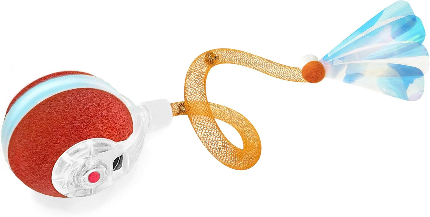 Interactive Cat Toys for Indoor Cats,The 3rd Generation Agile Moving Cat Ball with Elastic Mesh Tail