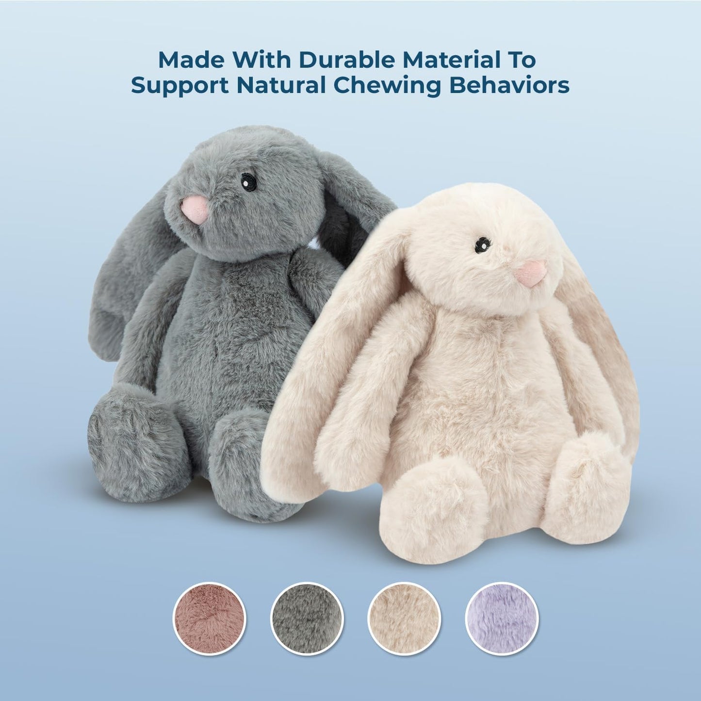 Interactive Bunny Buddy Dog Toy with Crinkle and Squeaky